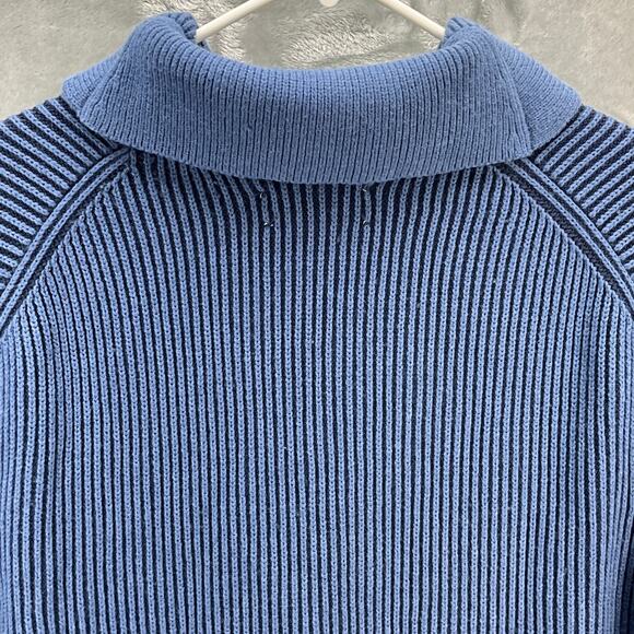 Duluth Trading Company Blue Brigadier Shawl Collar Heavy Sweater Men Large - Picture 6 of 11